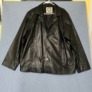 Vintage M. Julian black leather coat. Size XL